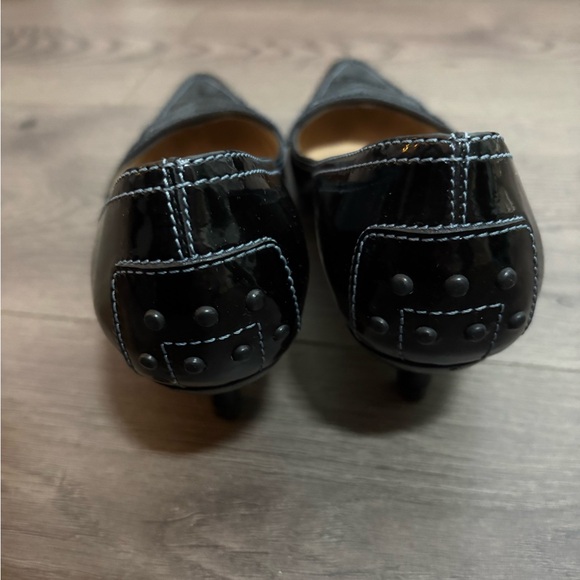 Tod's Fifty Century Black Patent Leather Kitten Heel Shoes Quiet Luxury Classic - Picture 4 of 7